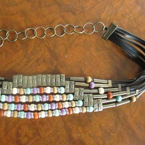 Wood and metal Beads Vintage Belt